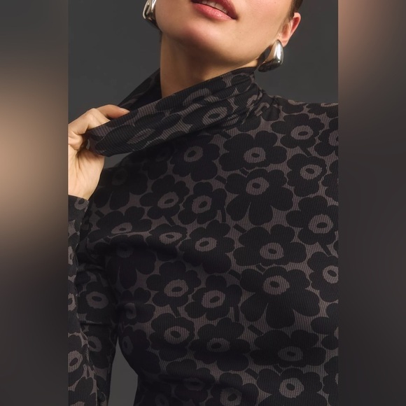 NWT Marimekko Emali Unikko Turtleneck Top - Picture 2 of 6